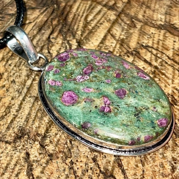 Corundum Ruby Fuchsite Pendant 2” - Picture 8 of 13